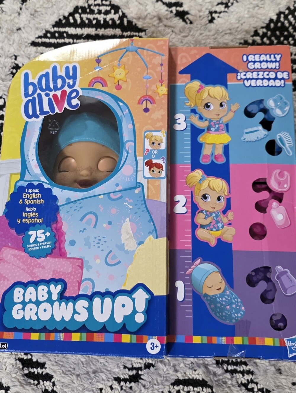 NIB Baby Alive Baby Grows Up Interactive Doll (Newborn to Big Girl)